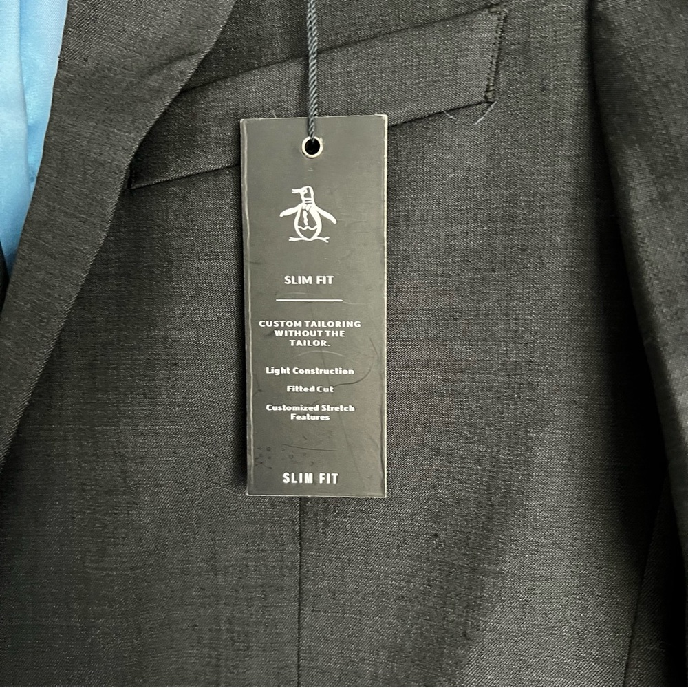 Men’s Slim Fit Suit Jacket Original Penguin By Munsingwear Black Size 36S - Picture 9 of 11
